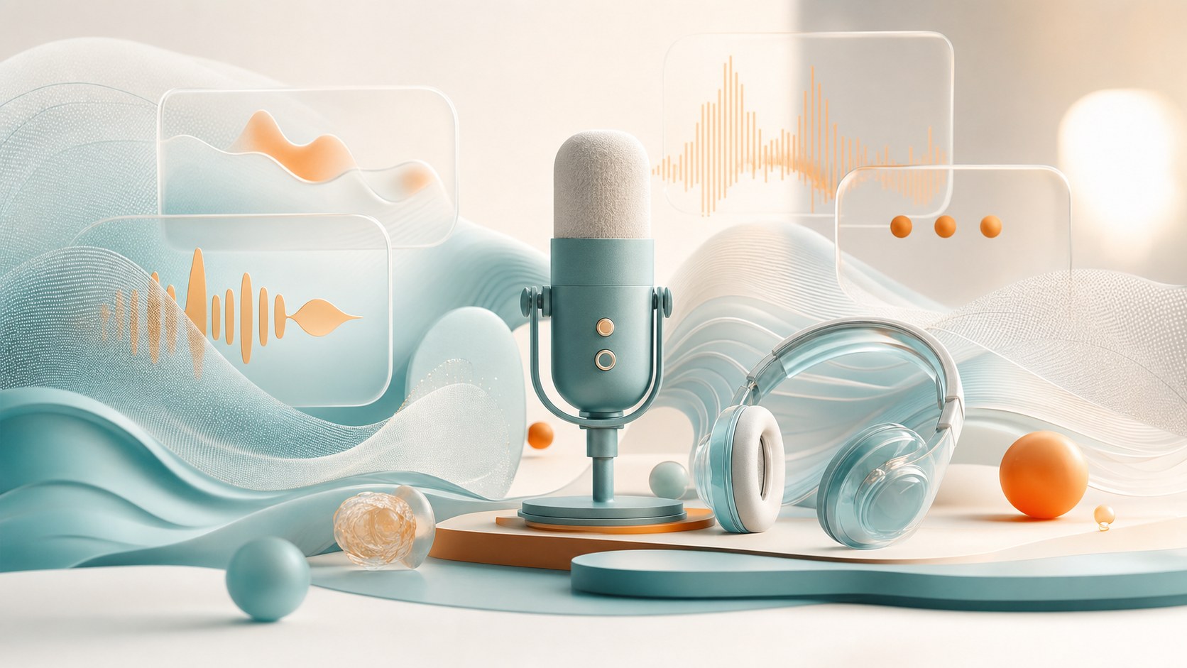 Podcast – Mikrofon und Kopfhörer